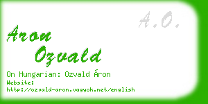 aron ozvald business card